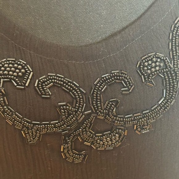 Surya Embellished Black Tank, Size M, Black, Rayon - Picture 2 of 4